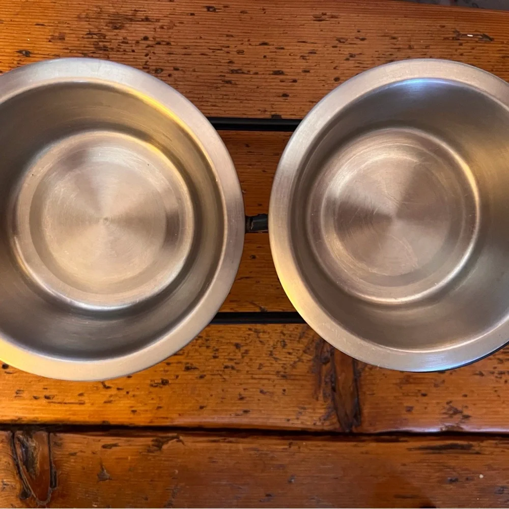 Pet Bowl Set - Food Water Bowls for Cats, Small Dogs and Puppies with Stand